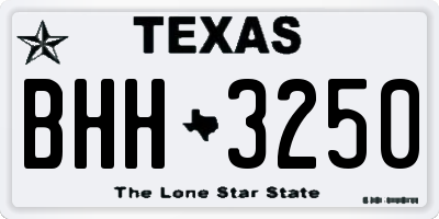 TX license plate BHH3250