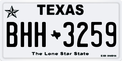 TX license plate BHH3259