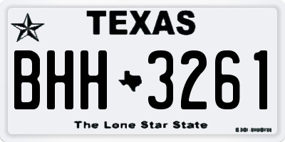 TX license plate BHH3261