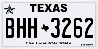 TX license plate BHH3262