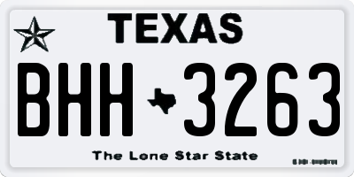 TX license plate BHH3263