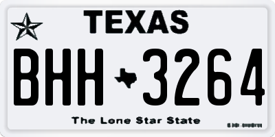 TX license plate BHH3264