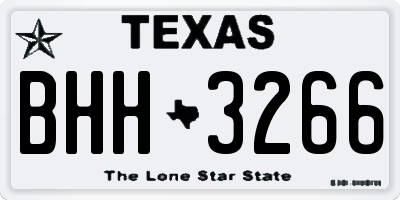 TX license plate BHH3266