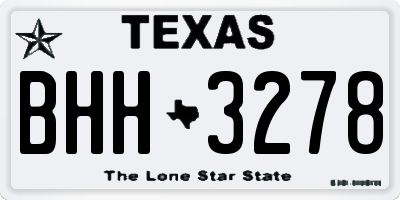 TX license plate BHH3278