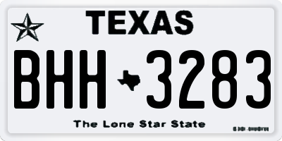 TX license plate BHH3283