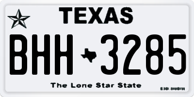 TX license plate BHH3285