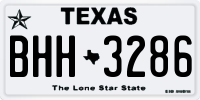 TX license plate BHH3286