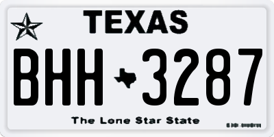 TX license plate BHH3287