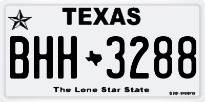 TX license plate BHH3288