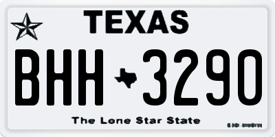 TX license plate BHH3290