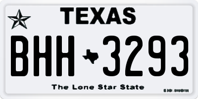 TX license plate BHH3293