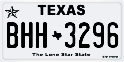 TX license plate BHH3296