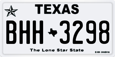 TX license plate BHH3298