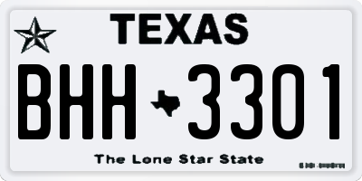 TX license plate BHH3301