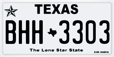TX license plate BHH3303