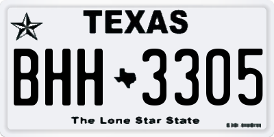 TX license plate BHH3305