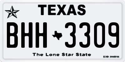TX license plate BHH3309