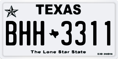 TX license plate BHH3311