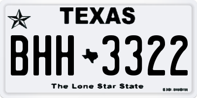 TX license plate BHH3322