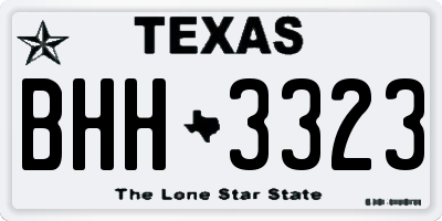 TX license plate BHH3323