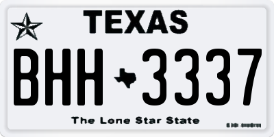 TX license plate BHH3337
