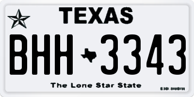 TX license plate BHH3343