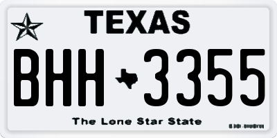 TX license plate BHH3355