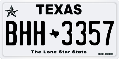 TX license plate BHH3357