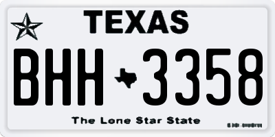 TX license plate BHH3358