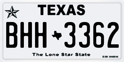 TX license plate BHH3362