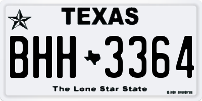 TX license plate BHH3364