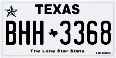 TX license plate BHH3368