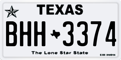 TX license plate BHH3374