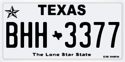 TX license plate BHH3377