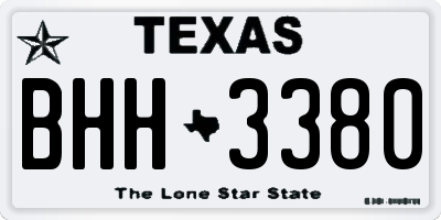 TX license plate BHH3380