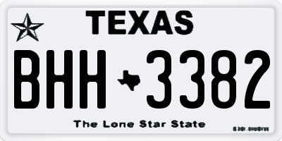 TX license plate BHH3382