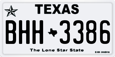 TX license plate BHH3386