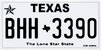 TX license plate BHH3390