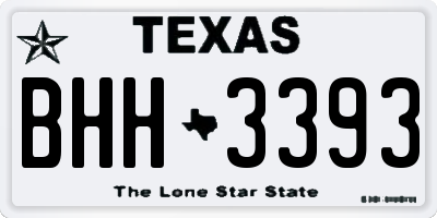 TX license plate BHH3393