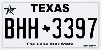 TX license plate BHH3397