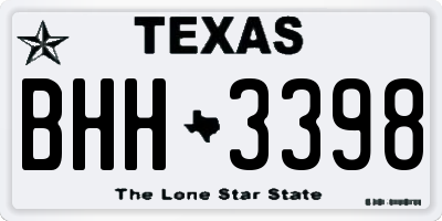 TX license plate BHH3398
