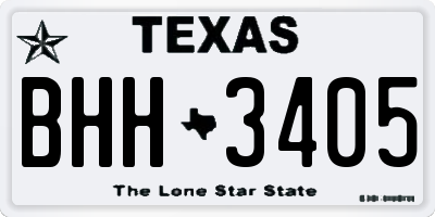TX license plate BHH3405