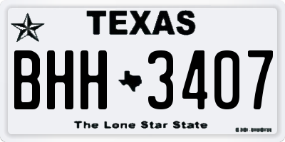 TX license plate BHH3407