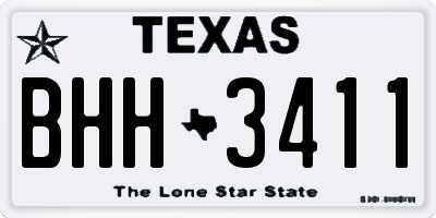 TX license plate BHH3411