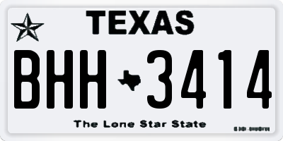 TX license plate BHH3414