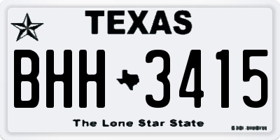 TX license plate BHH3415