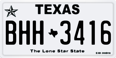 TX license plate BHH3416
