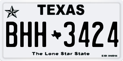 TX license plate BHH3424