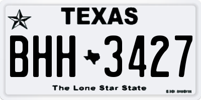 TX license plate BHH3427