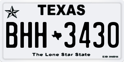 TX license plate BHH3430